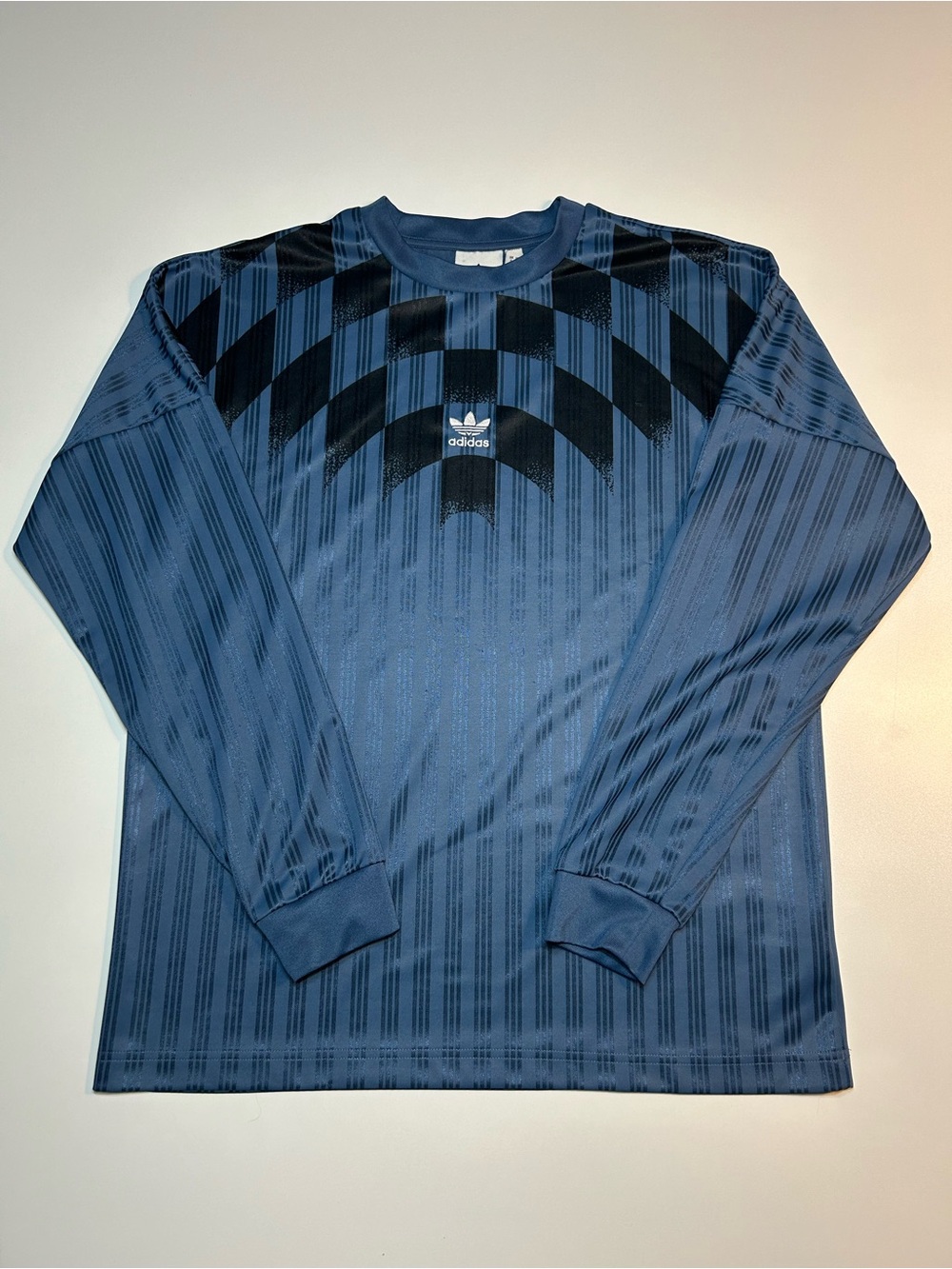 Adidas Originals Rekive Graphic Long Sleeve Retro Soccer Jersey Blue